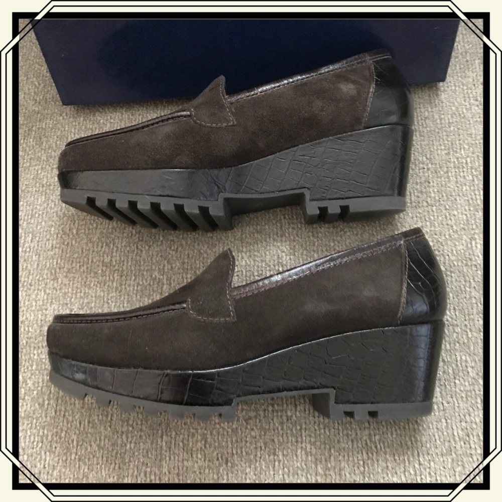 Donald J. Pliner Riza Wedge Loafers Leather Heels